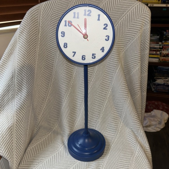 Other - Blue & Red Gooseneck Clock 2002 Unique 21" Tall Flexible